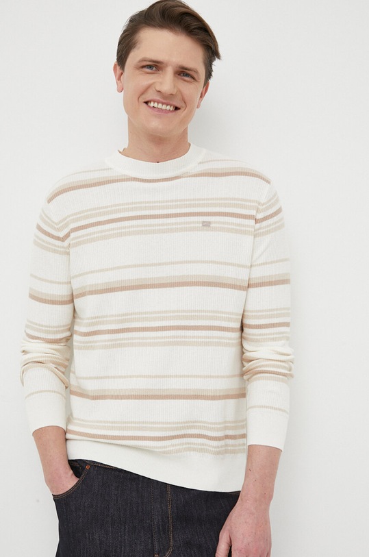 Pepe Jeans sweter bawełniany Perkin wzorzyste beżowy PM702302.803