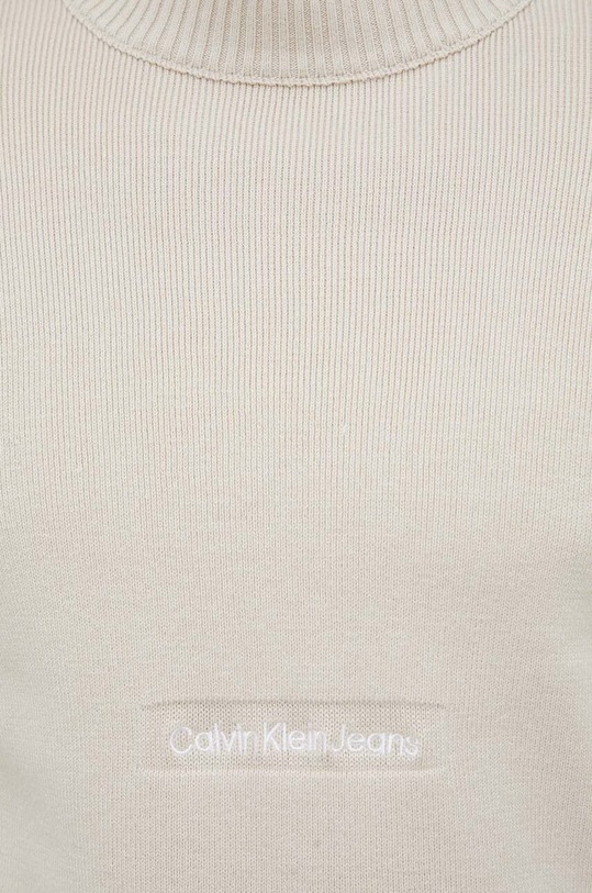 Βαμβακερό πουλόβερ Calvin Klein Jeans J30J322859.PPYX μπεζ