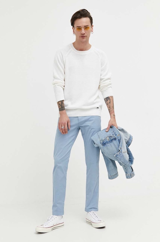 HUGO sweter lniany 50486890 beżowy SS23
