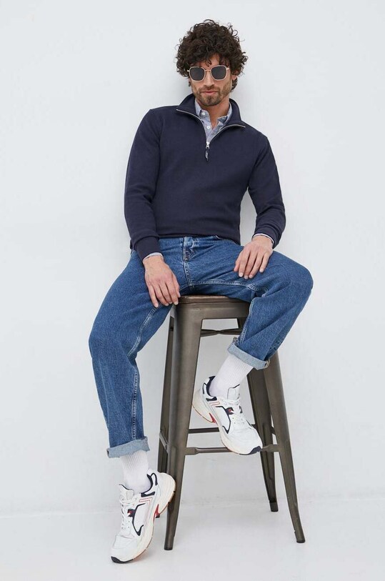 Gant sweter bawełniany 2026046 granatowy SS24