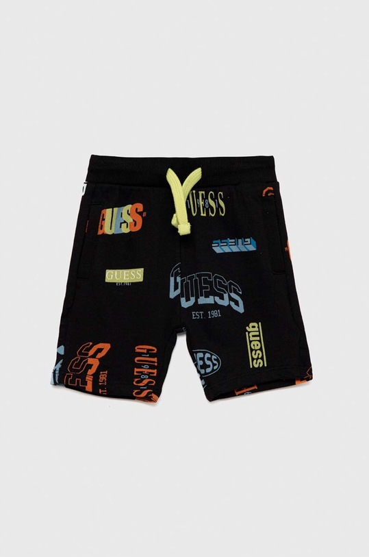 Guess pantaloni scurți din bumbac pentru copii casual negru N3RD04.KA6R3.PPYX