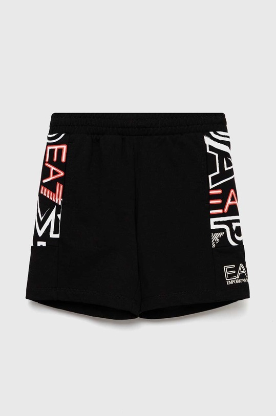 EA7 Emporio Armani szorty bawełniane dziecięce nadruk czarny 3RBS57.BJ05Z