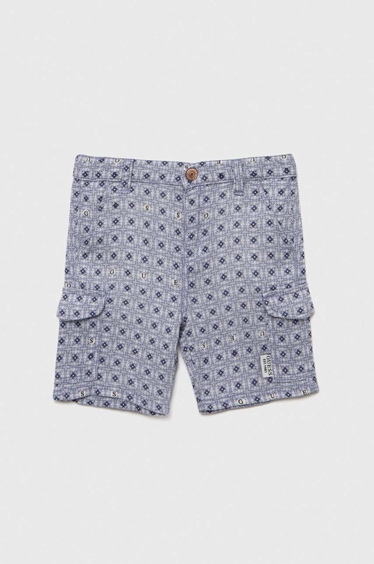Guess szorty z domieszką lnu dziecięce casual niebieski N3GD05.WFBT0.PPYX