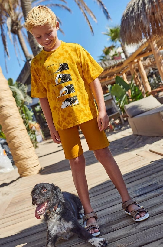 Mayoral pantaloni scurti copii casual galben 6253.7B.JUNIOR