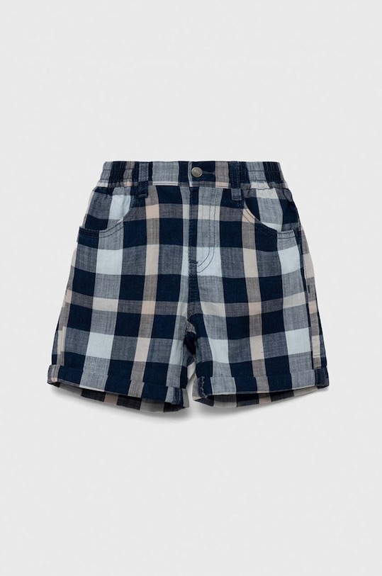 Παιδικό βαμβακερό σορτς United Colors of Benetton εμπριμέ σκούρο μπλε 4JVVG901C.P.SEASONAL