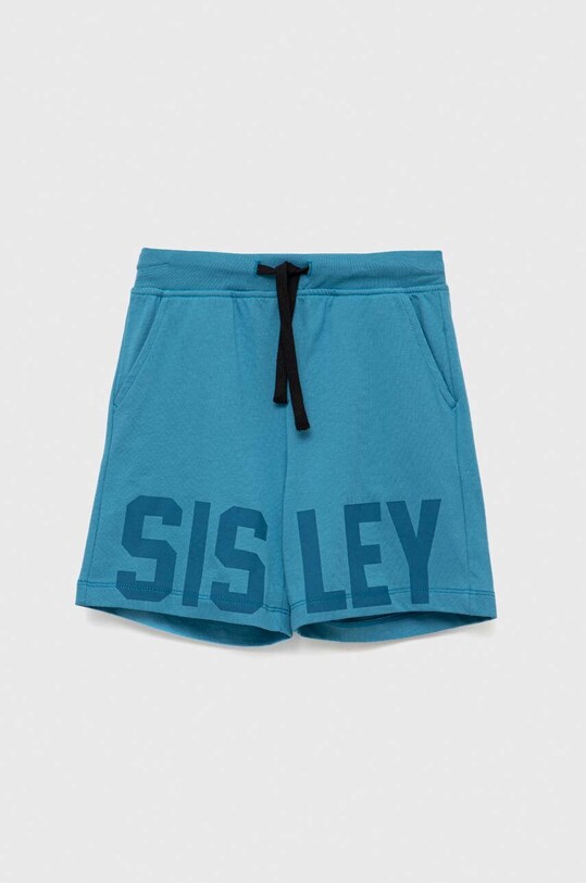 Sisley szorty bawełniane dziecięce nadruk niebieski 3BL0X900G.G.SEASONAL
