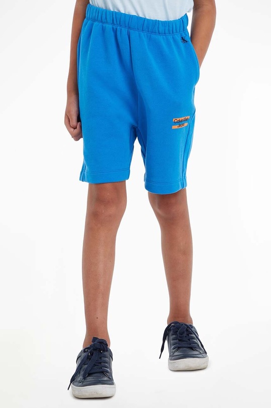 Calvin Klein Jeans gyerek pamut rövidnadrág dzsörzé kék IB0IB01614.PPYX