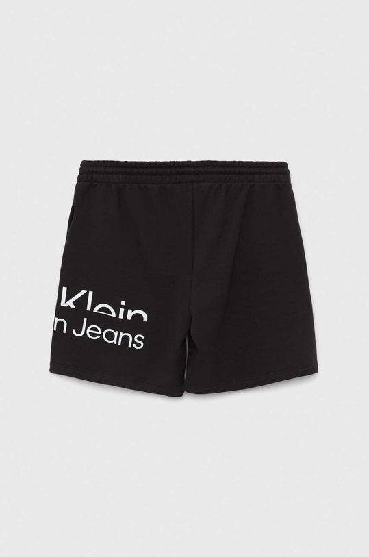 Дитячі бавовняні шорти Calvin Klein Jeans IB0IB01607.PPYX чорний SS23