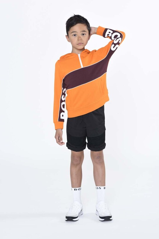 BOSS szorty dziecięce z elastanem czarny J24823.114.150