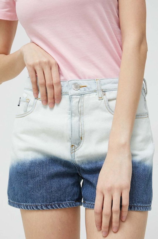 Love Moschino szorty jeansowe wzorzyste niebieski W.O.104.76.T.9860