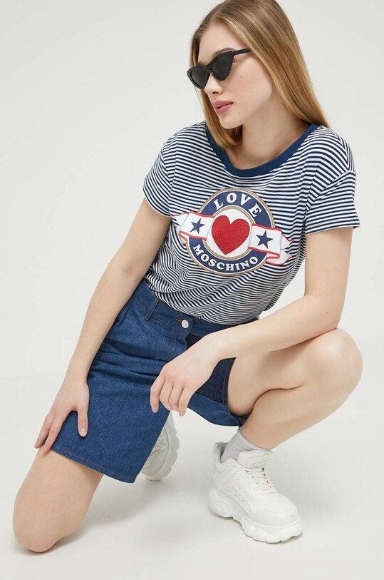 Love Moschino szorty jeansowe W.O.198.80.T.365A niebieski SS23