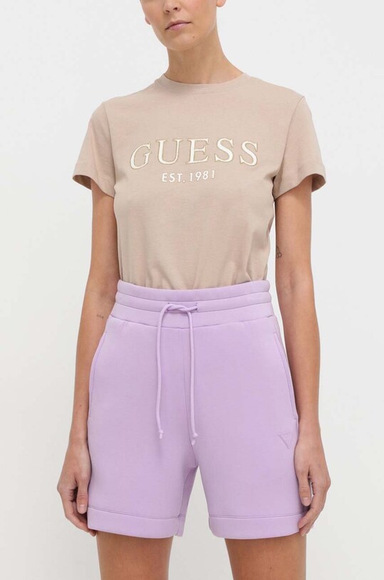 Guess pantaloni scurti tricotaj violet V2YD10.K7UW2