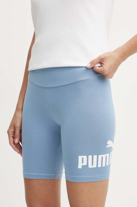 Puma szorty damskie kolor niebieski z nadrukiem high waist 848347 ...