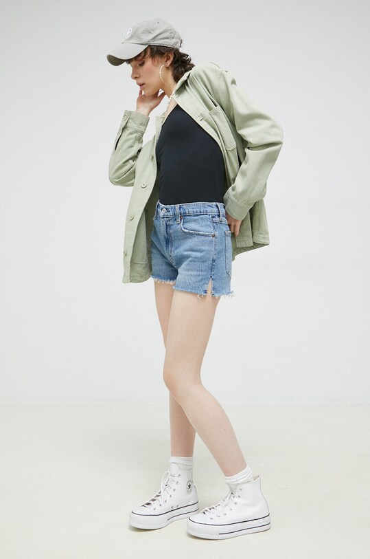 Rifľové krátke nohavice Abercrombie & Fitch KI149.3007.278 modrá SS23