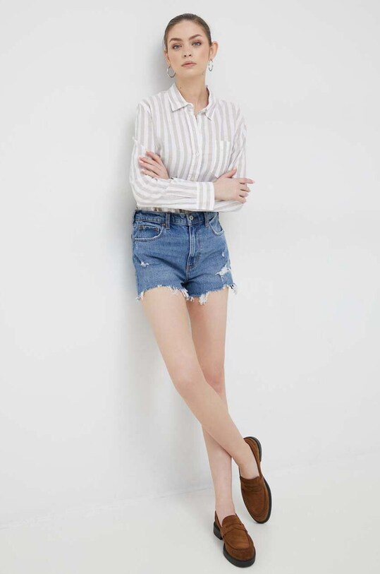 Abercrombie & Fitch pantaloni scurti jeans KI149.3037.279 bleumarin SS23