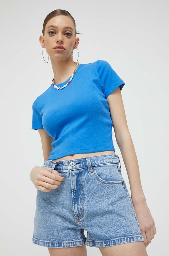 Abercrombie & Fitch pantaloni scurti jeans albastru KI149.3078.278