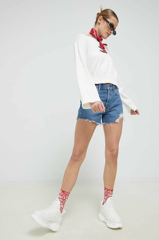 Abercrombie & Fitch pantaloni scurti jeans KI149.3145.279 albastru SS23