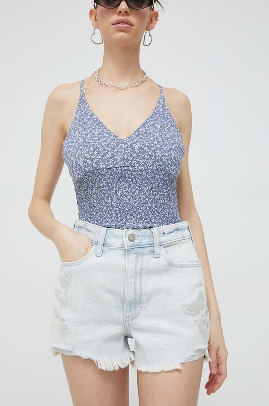 Hollister Co. szorty jeansowe pozostałe niebieski KI349.3209.280