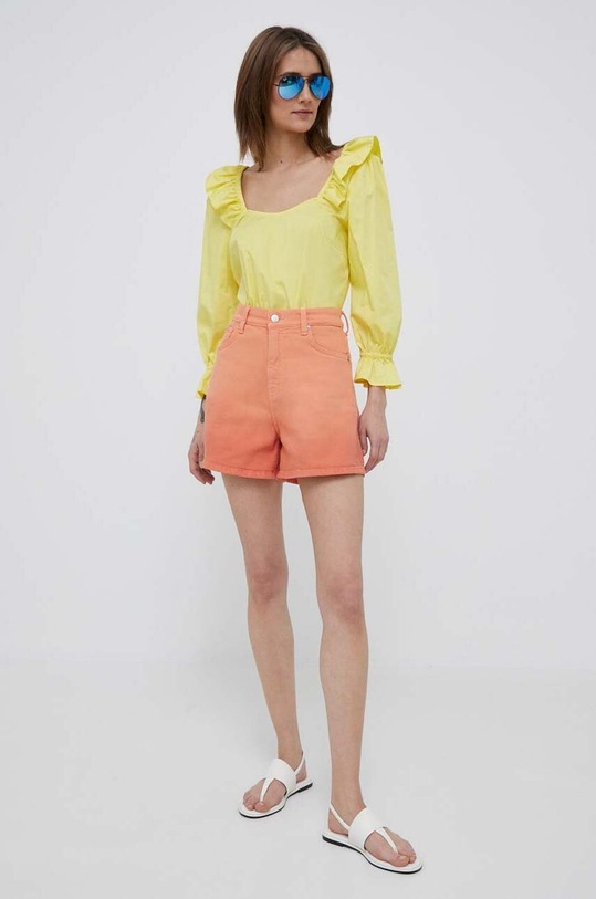 Rifľové krátke nohavice Pepe Jeans Stella PL801041.118 oranžová SS23