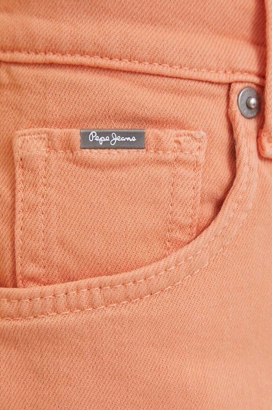 Rifľové krátke nohavice Pepe Jeans Stella oranžová PL801041.118