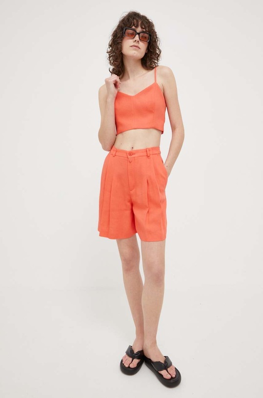 Drykorn pantaloni scurti din in 80715.126065.4302 portocaliu SS23