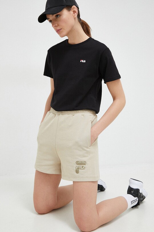 Хлопковые шорты Fila FAW0446 бежевый SS23