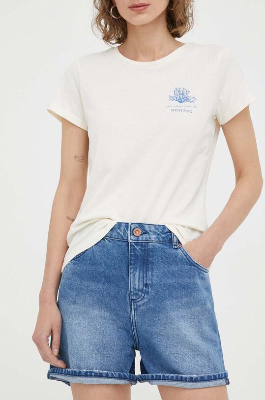 Mustang pantaloni scurti jeans bumbac albastru 1013887.5000.582