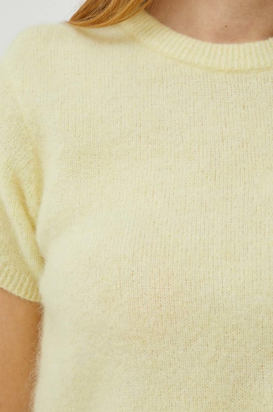 American Vintage sweter wełniany VITO18BE23 żółty