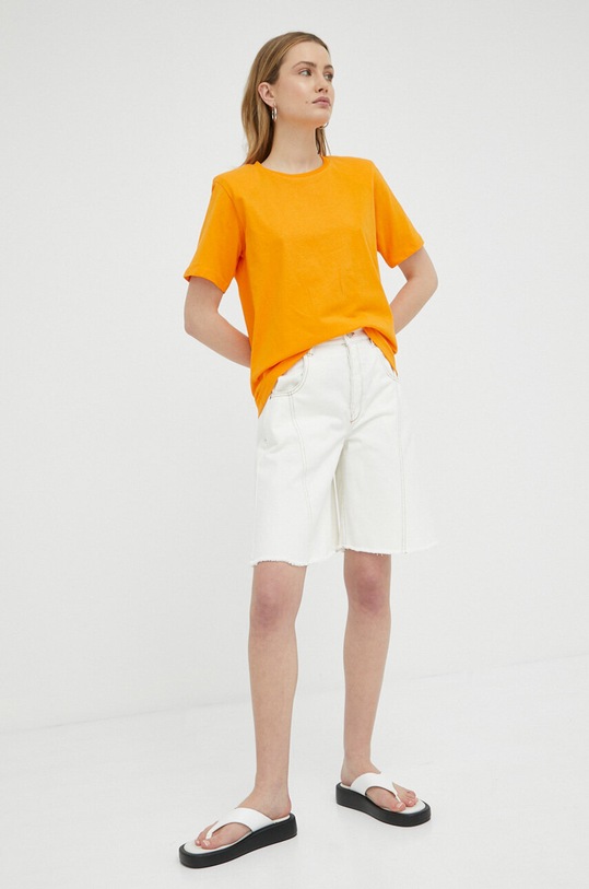 By Malene Birger pantaloni scurti jeans Mavou Q70252016 alb SS23