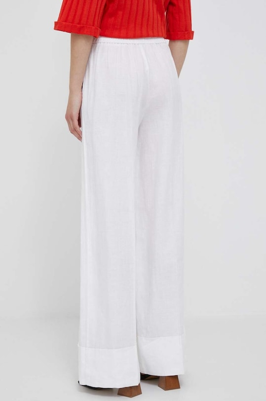 Odzież United Colors of Benetton spodnie lniane 4AGHDF016.101 biały
