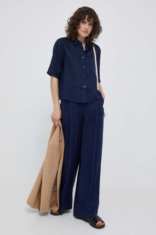 United Colors of Benetton pantaloni din in in bleumarin 4AGHDF016.252
