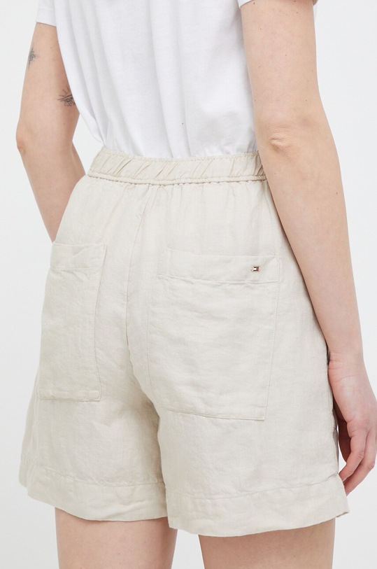 Odzież Tommy Hilfiger szorty lniane WW0WW37768.PPYX beżowy