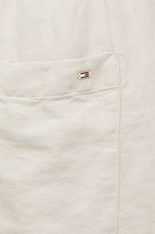 Tommy Hilfiger szorty lniane beżowy WW0WW37768.PPYX