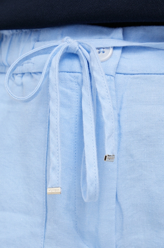 Tommy Hilfiger szorty lniane niebieski WW0WW37768.PPYX