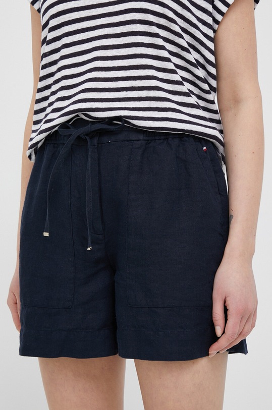 Tommy Hilfiger vászon rövidnadrág szövet sötétkék WW0WW37768.PPYX
