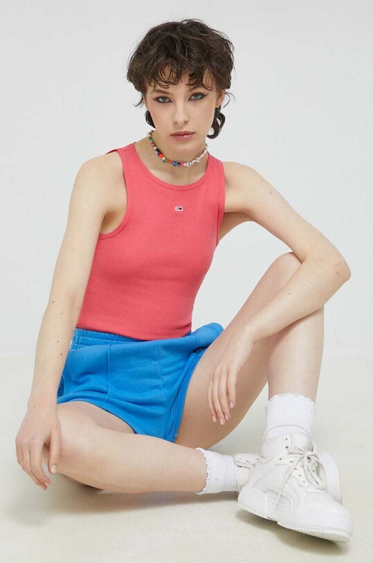 Хлопковые шорты Tommy Jeans DW0DW15407.PPYX голубой SS23