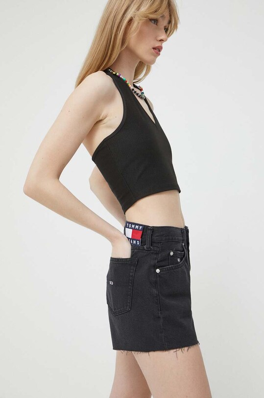 Jeans kratke hlače Tommy Jeans črna DW0DW15591.PPYX