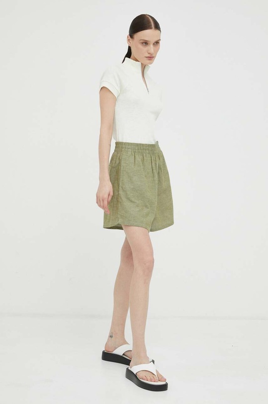 G-Star szorty z domieszką lnu tkanina zielony D23313.D123
