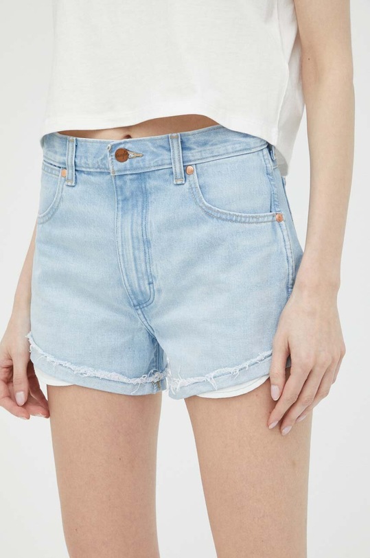 Wrangler szorty jeansowe bawełna niebieski W23K73171