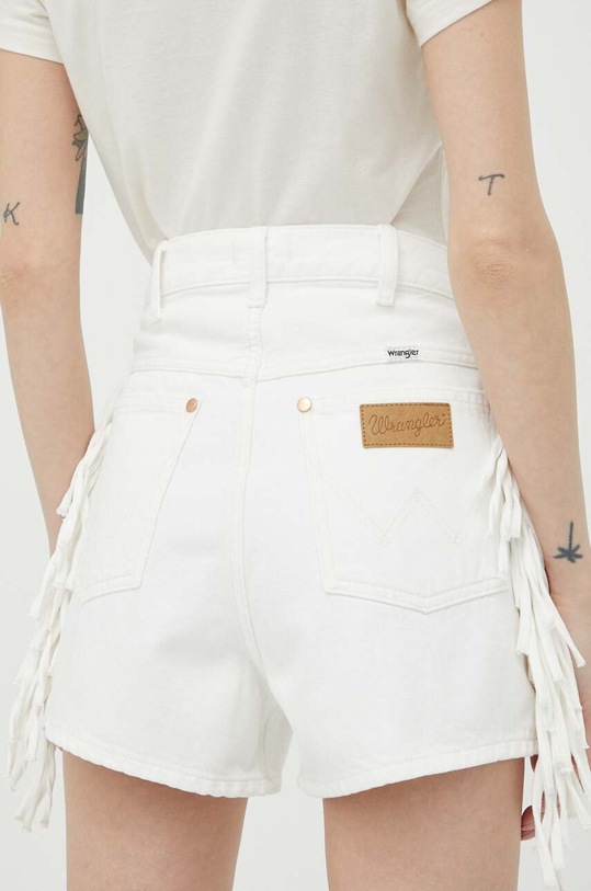 Ρούχα Τζιν σορτς Wrangler Fringed Festival W24ZXZ42L λευκό