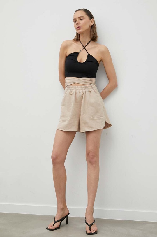 MMC STUDIO szorty bawełniane LORA.BASIC beżowy SS23