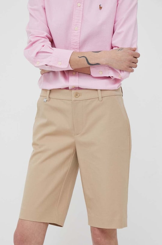 Lauren Ralph Lauren szorty z elastanem beżowy 200661653