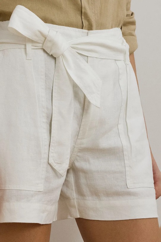 Lauren Ralph pantaloni scurți din in alb 200862093