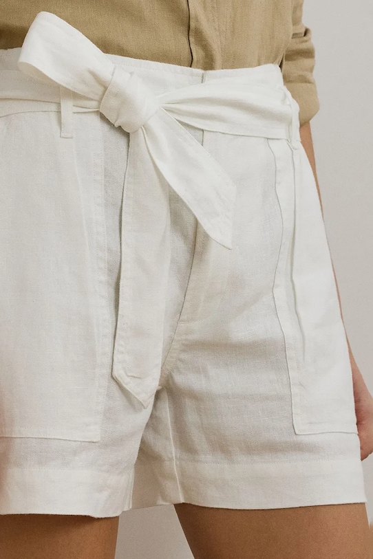 Lauren Ralph pantaloni scurți din in alb 200862093