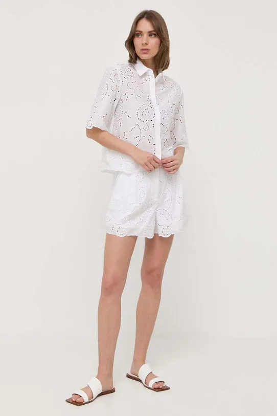 MAX&Co. pantaloncini in cotone alta bianco 71410223