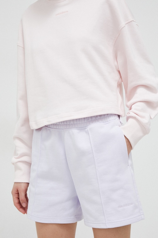 Bavlněné šortky New Balance WS23552LIA fialová SS23