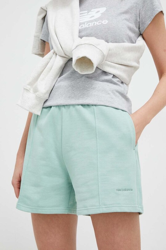New Balance pantaloni scurti din bumbac bumbac verde WS23552SAE
