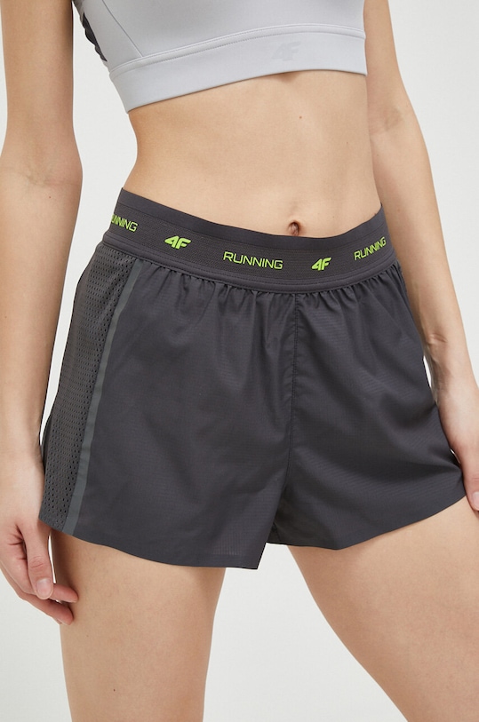 4F pantaloni scurți de alergare panza gri 4FSS23TFSHF140