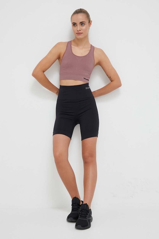 Къс панталон за трениране Hummel Tif hmlTIF SEAMLESS SHORTS 214151 черен SS25