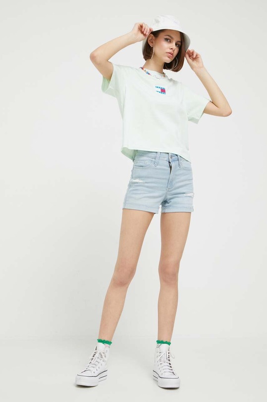 Hollister Co. pantaloni scurti jeans KI349.3213.281 albastru SS23